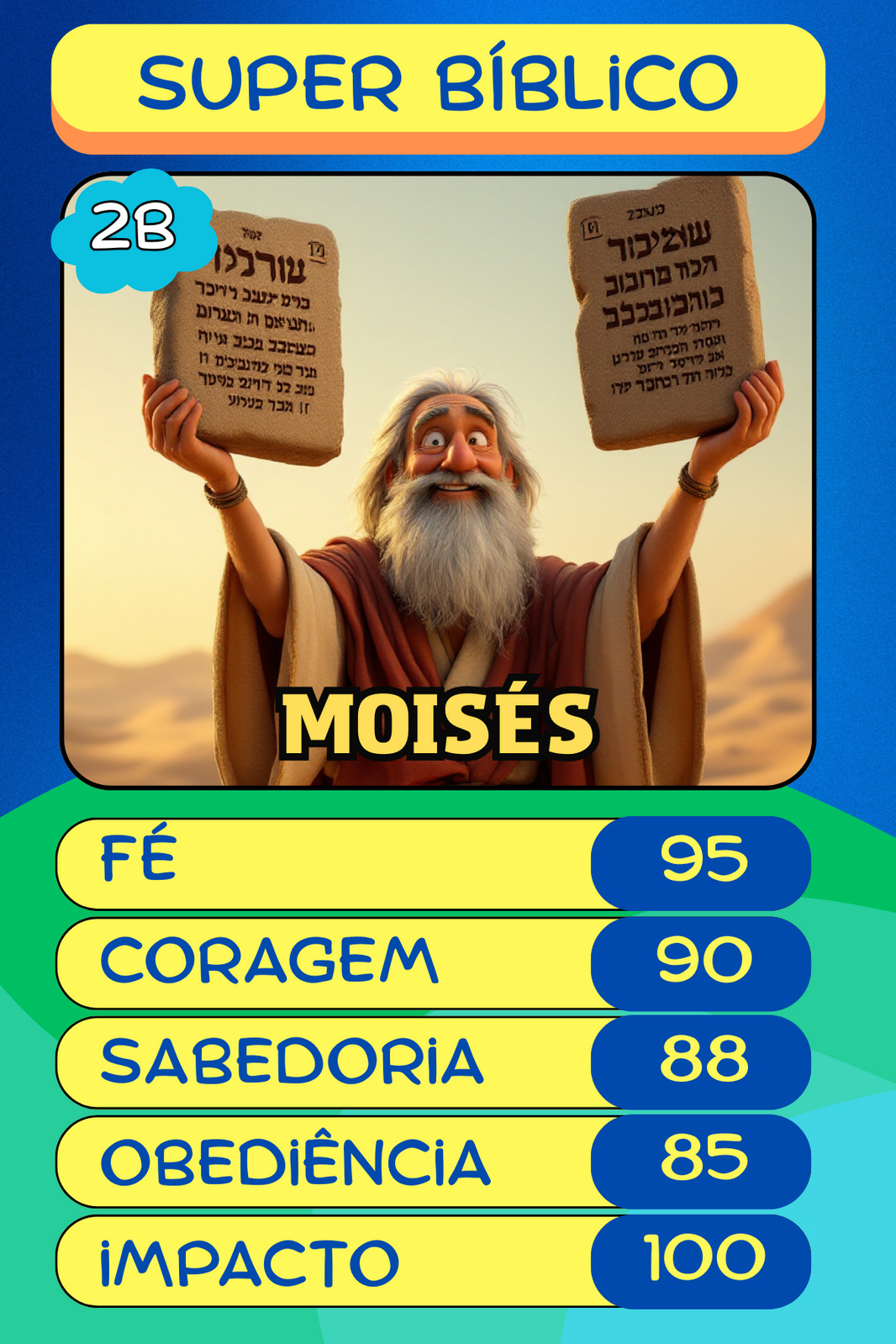 Mockup do jogo Heróis em Ação com personagens bíblicos